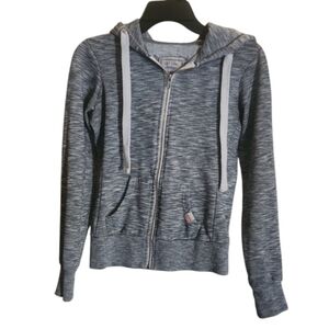 Cali Love Heritage Sweater W/Hood Womens/Juniors Sz S Gray Heathered